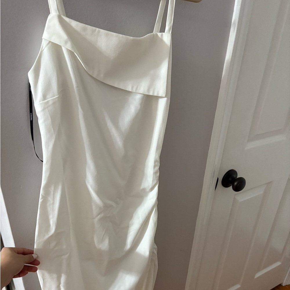 NOT WORN white midi dress with slit